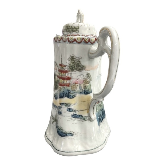 1900's Nippon Torri chocolate Pot, oriental Scene - Picture 2 of 15